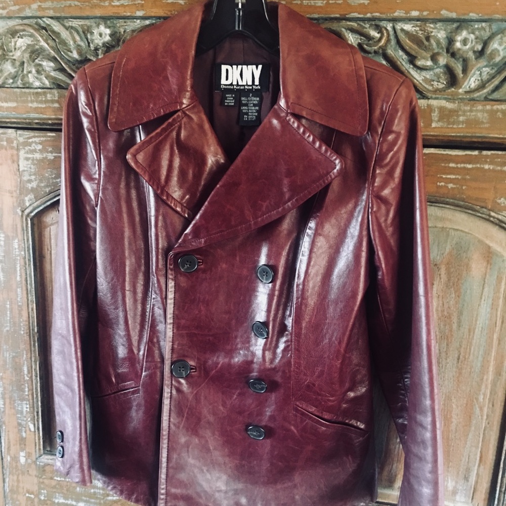 DKNY leather blazer